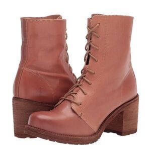 Frye Karen Combat Boots in Rare Sold Out Rose